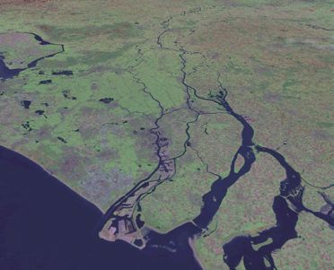 The Rhine-Meuse delta from space