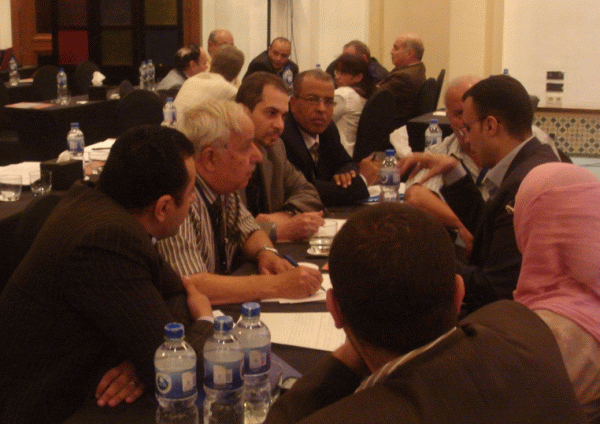 Attendees discussing during the meeting